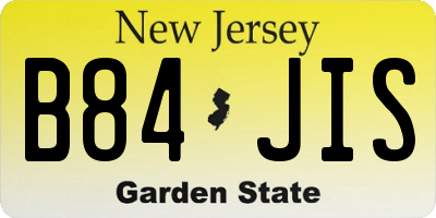 NJ license plate B84JIS