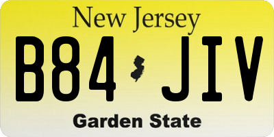 NJ license plate B84JIV
