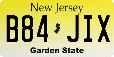 NJ license plate B84JIX
