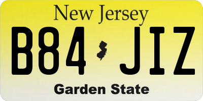 NJ license plate B84JIZ