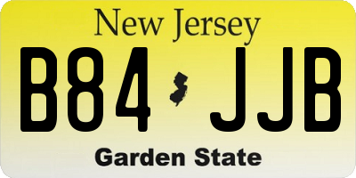 NJ license plate B84JJB