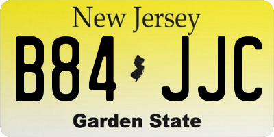 NJ license plate B84JJC