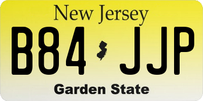 NJ license plate B84JJP