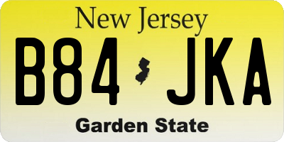 NJ license plate B84JKA