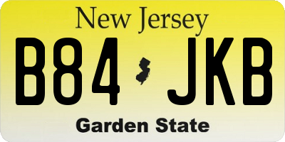 NJ license plate B84JKB