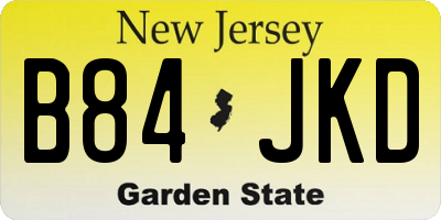 NJ license plate B84JKD
