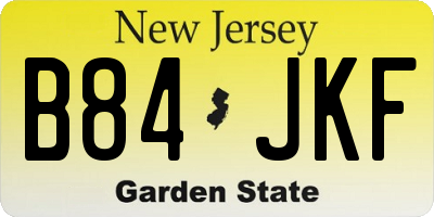 NJ license plate B84JKF