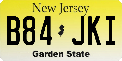 NJ license plate B84JKI