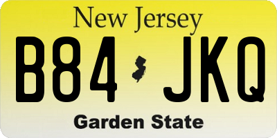 NJ license plate B84JKQ