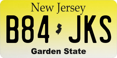 NJ license plate B84JKS