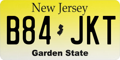 NJ license plate B84JKT