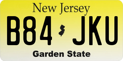 NJ license plate B84JKU