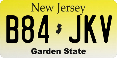 NJ license plate B84JKV