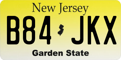 NJ license plate B84JKX