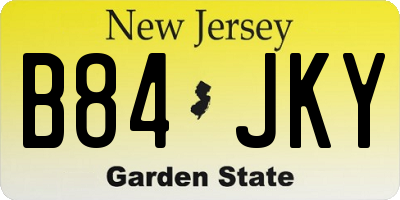 NJ license plate B84JKY