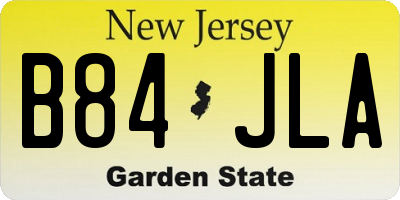 NJ license plate B84JLA