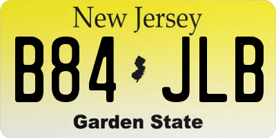 NJ license plate B84JLB