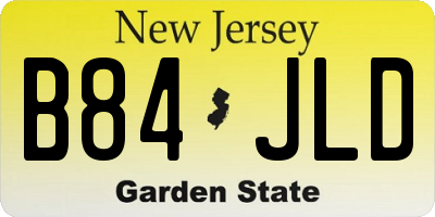 NJ license plate B84JLD