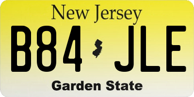 NJ license plate B84JLE