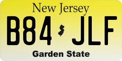 NJ license plate B84JLF