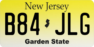 NJ license plate B84JLG