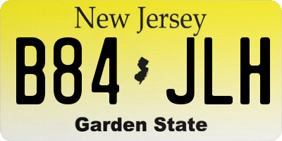 NJ license plate B84JLH