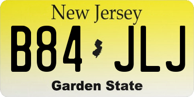 NJ license plate B84JLJ