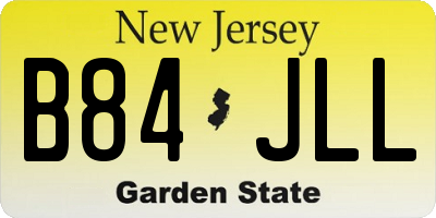 NJ license plate B84JLL