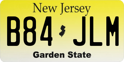 NJ license plate B84JLM