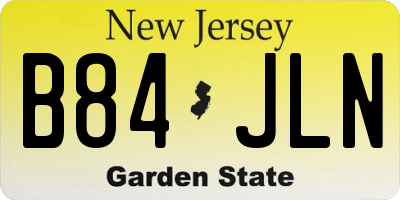 NJ license plate B84JLN