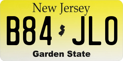 NJ license plate B84JLO