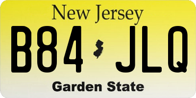 NJ license plate B84JLQ