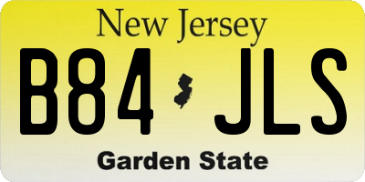 NJ license plate B84JLS