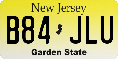 NJ license plate B84JLU