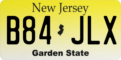 NJ license plate B84JLX