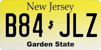 NJ license plate B84JLZ