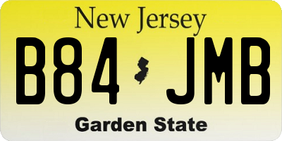NJ license plate B84JMB