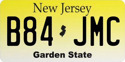 NJ license plate B84JMC