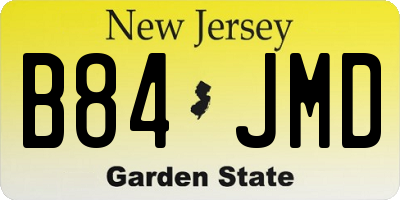 NJ license plate B84JMD