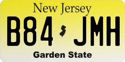 NJ license plate B84JMH