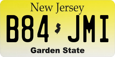 NJ license plate B84JMI