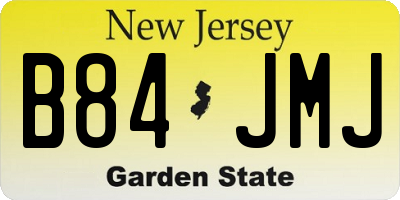 NJ license plate B84JMJ