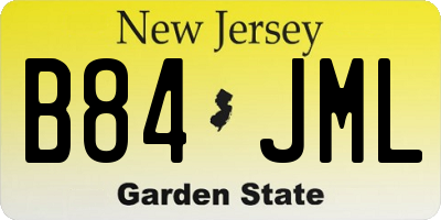 NJ license plate B84JML