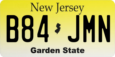 NJ license plate B84JMN