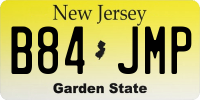 NJ license plate B84JMP