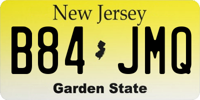 NJ license plate B84JMQ