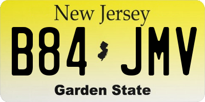 NJ license plate B84JMV