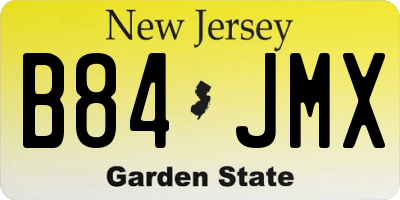 NJ license plate B84JMX