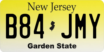 NJ license plate B84JMY