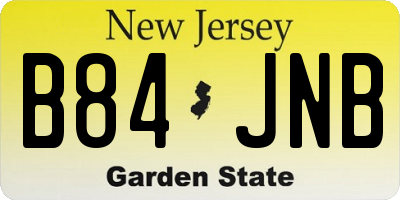 NJ license plate B84JNB